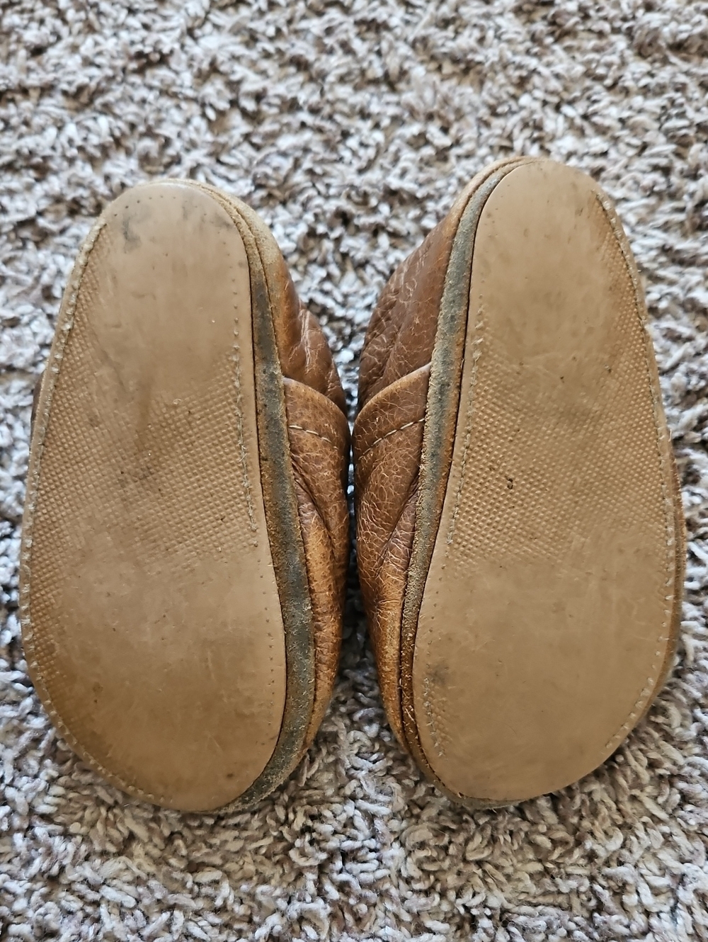Starry Knight Brown Leather Toddler Moccasins Flexible Rubber Soles Size 7 - Picture 4 of 8